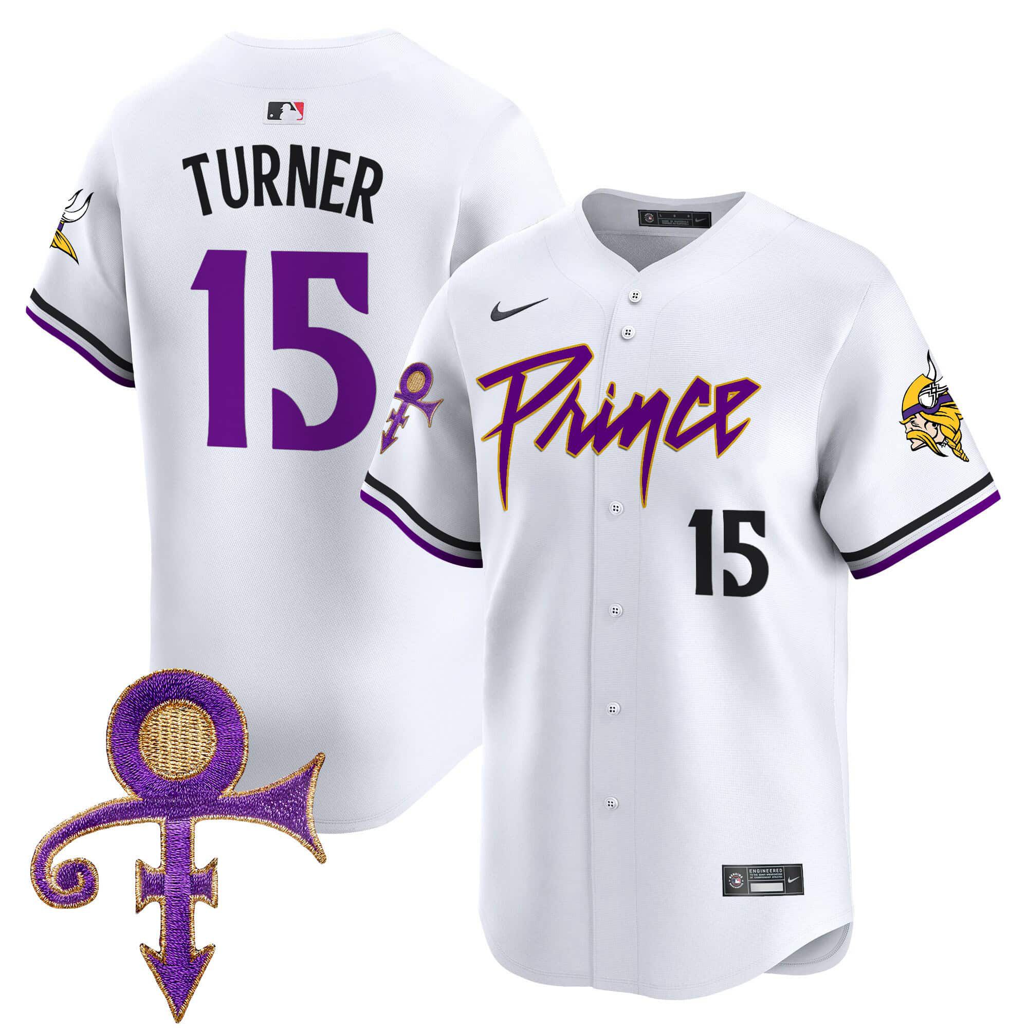 Men Minnesota Vikings #15 Turner White 2024 Nike Prince Patch Vapor Premier Limited NFL Jersey